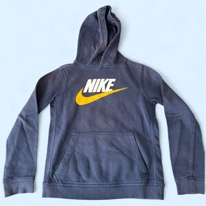 Nike Boys' Youth L Pullover Hoodie Sweatshirt Blue Neon Yellow Logo